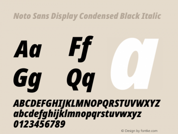 Noto Sans Display Condensed Black Italic Version 2.007图片样张
