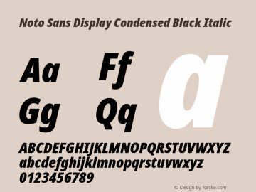 Noto Sans Display Condensed Black Italic Version 2.007图片样张