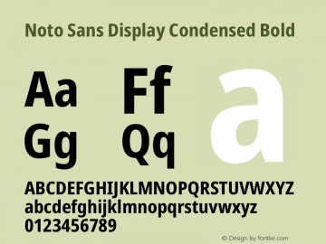 Noto Sans Display Condensed Bold Version 2.007图片样张