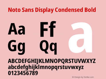 Noto Sans Display Condensed Bold Version 2.008图片样张