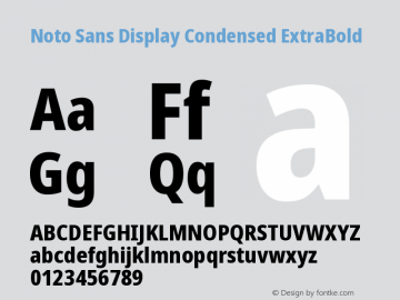 Noto Sans Display Condensed ExtraBold Version 2.008图片样张