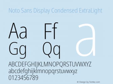 Noto Sans Display Condensed ExtraLight Version 2.007图片样张