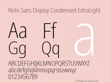 Noto Sans Display Condensed ExtraLight Version 2.007图片样张