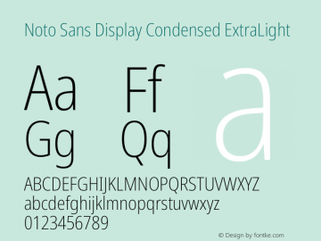 Noto Sans Display Condensed ExtraLight Version 2.008图片样张