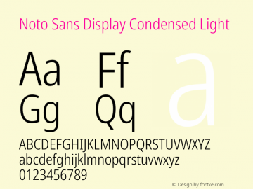 Noto Sans Display Condensed Light Version 2.007图片样张