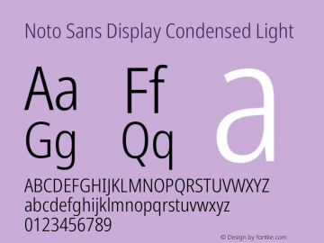 Noto Sans Display Condensed Light Version 2.008图片样张