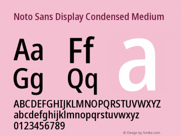 Noto Sans Display Condensed Medium Version 2.007图片样张