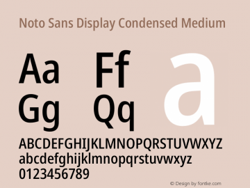 Noto Sans Display Condensed Medium Version 2.008图片样张