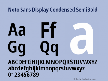 Noto Sans Display Condensed SemiBold Version 2.008图片样张