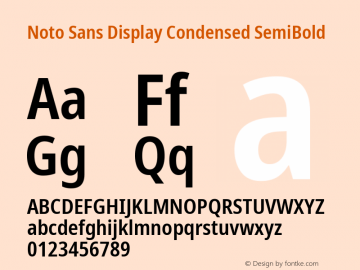 Noto Sans Display Condensed SemiBold Version 2.007; ttfautohint (v1.8) -l 8 -r 50 -G 200 -x 14 -D latn -f none -a qsq -X 