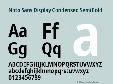 Noto Sans Display Condensed SemiBold Version 2.008; ttfautohint (v1.8) -l 8 -r 50 -G 200 -x 14 -D latn -f none -a qsq -X 
