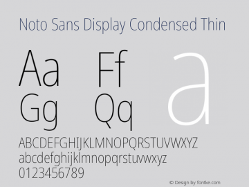 Noto Sans Display Condensed Thin Version 2.007图片样张