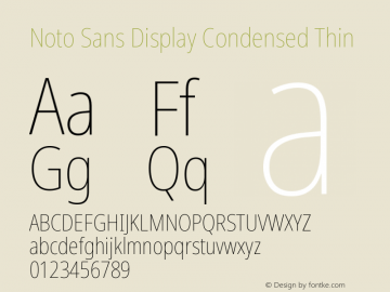 Noto Sans Display Condensed Thin Version 2.007图片样张
