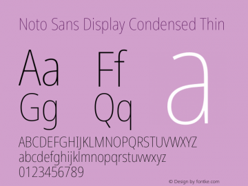 Noto Sans Display Condensed Thin Version 2.008图片样张