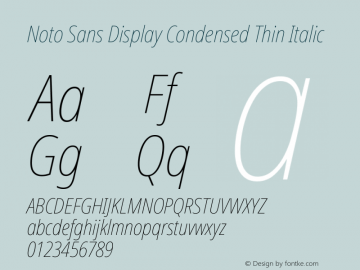 Noto Sans Display Condensed Thin Italic Version 2.007图片样张