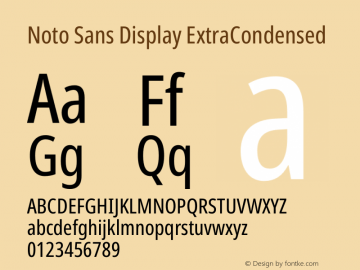 Noto Sans Display ExtraCondensed Version 2.007图片样张