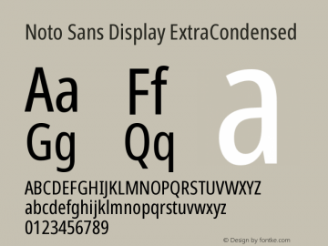 Noto Sans Display ExtraCondensed Version 2.007图片样张