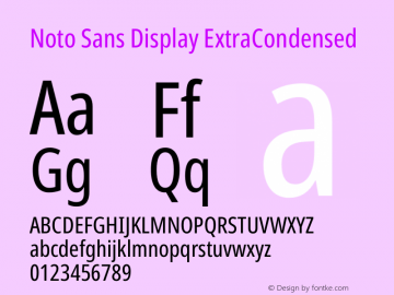 Noto Sans Display ExtraCondensed Version 2.008图片样张