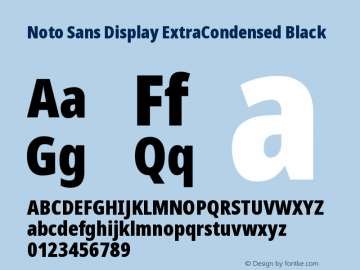 Noto Sans Display ExtraCondensed Black Version 2.008图片样张