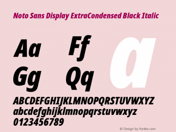 Noto Sans Display ExtraCondensed Black Italic Version 2.007; ttfautohint (v1.8) -l 8 -r 50 -G 200 -x 14 -D latn -f none -a qsq -X 