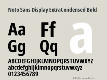 Noto Sans Display ExtraCondensed Bold Version 2.008图片样张
