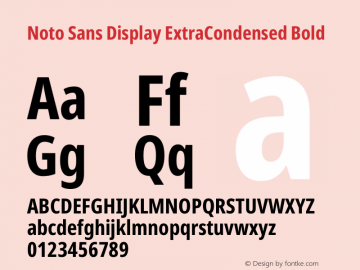 Noto Sans Display ExtraCondensed Bold Version 2.007图片样张
