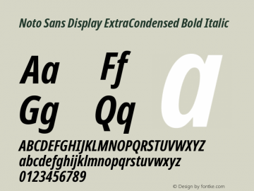 Noto Sans Display ExtraCondensed Bold Italic Version 2.007; ttfautohint (v1.8) -l 8 -r 50 -G 200 -x 14 -D latn -f none -a qsq -X 