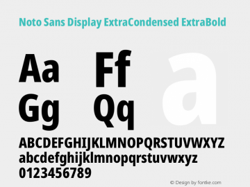 Noto Sans Display ExtraCondensed ExtraBold Version 2.007图片样张