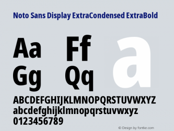 Noto Sans Display ExtraCondensed ExtraBold Version 2.007图片样张
