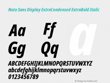 Noto Sans Display ExtraCondensed ExtraBold Italic Version 2.007图片样张