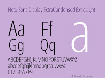 Noto Sans Display ExtraCondensed ExtraLight Version 2.008图片样张