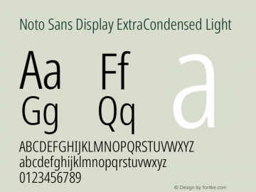 Noto Sans Display ExtraCondensed Light Version 2.007图片样张