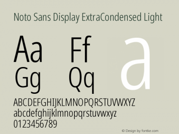 Noto Sans Display ExtraCondensed Light Version 2.007图片样张