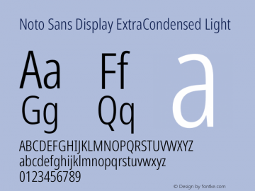 Noto Sans Display ExtraCondensed Light Version 2.008图片样张