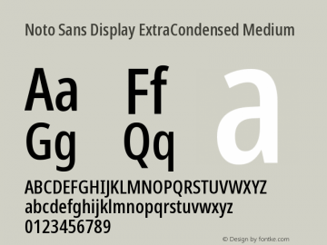 Noto Sans Display ExtraCondensed Medium Version 2.008图片样张