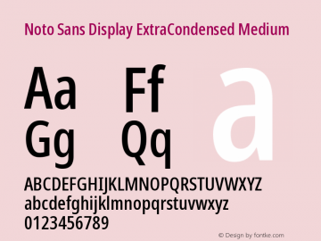 Noto Sans Display ExtraCondensed Medium Version 2.007图片样张