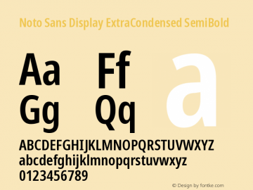 Noto Sans Display ExtraCondensed SemiBold Version 2.007图片样张