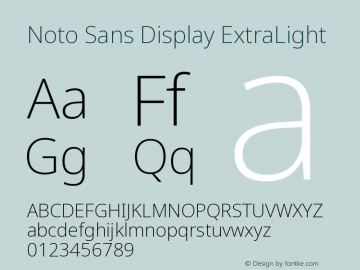 Noto Sans Display ExtraLight Version 2.007图片样张