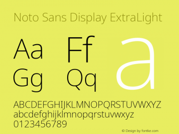 Noto Sans Display ExtraLight Version 2.008; ttfautohint (v1.8) -l 8 -r 50 -G 200 -x 14 -D latn -f none -a qsq -X 