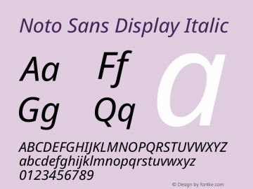 Noto Sans Display Italic Version 2.008图片样张