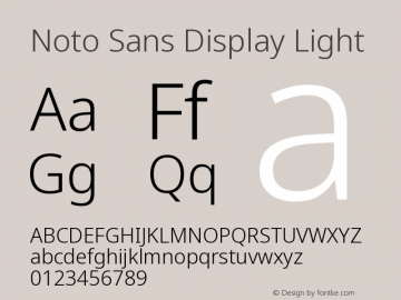 Noto Sans Display Light Version 2.008图片样张