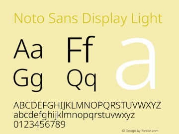 Noto Sans Display Light Version 2.007图片样张