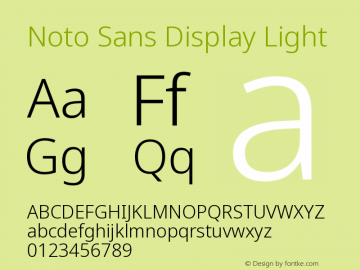 Noto Sans Display Light Version 2.007图片样张