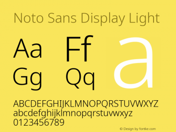 Noto Sans Display Light Version 2.008; ttfautohint (v1.8) -l 8 -r 50 -G 200 -x 14 -D latn -f none -a qsq -X 