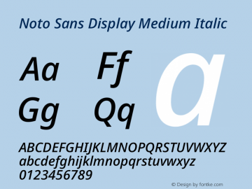 Noto Sans Display Medium Italic Version 2.008图片样张