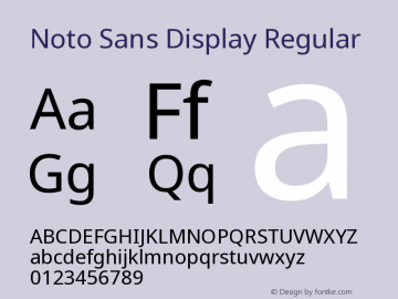 Noto Sans Display Regular Version 2.008图片样张