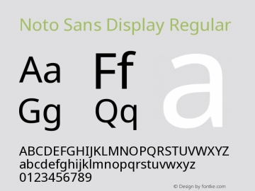 Noto Sans Display Regular Version 2.007图片样张