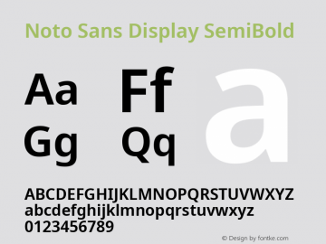 Noto Sans Display SemiBold Version 2.007; ttfautohint (v1.8) -l 8 -r 50 -G 200 -x 14 -D latn -f none -a qsq -X 