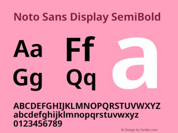 Noto Sans Display SemiBold Version 2.008图片样张