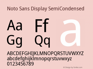 Noto Sans Display SemiCondensed Version 2.008图片样张